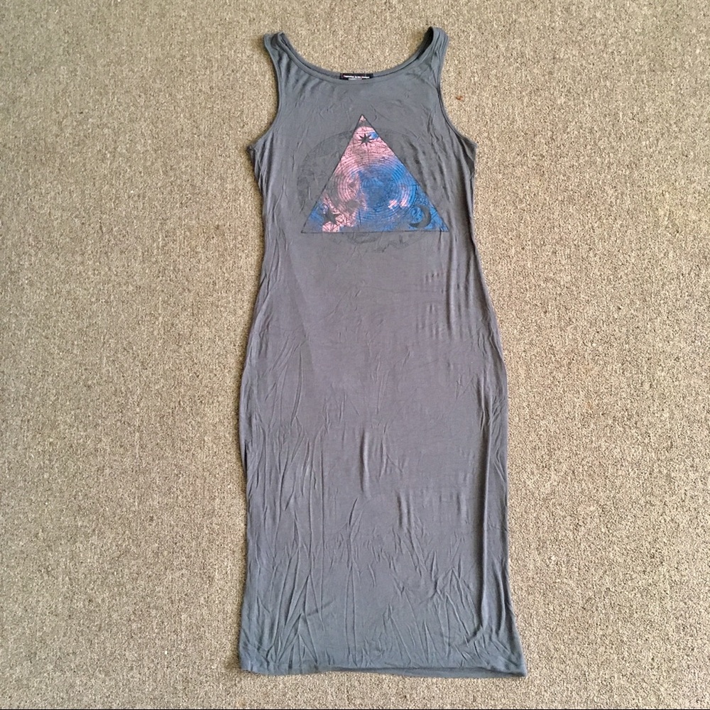 Boho witchy maxi dress sacred geometry zodiac astrology